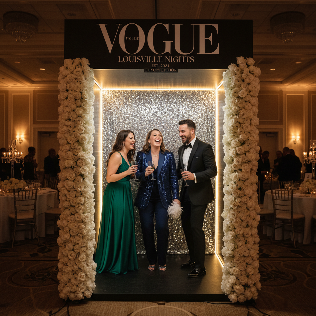 Luxury magazine photo booth experience at an elegant event in Louisville Kentucky